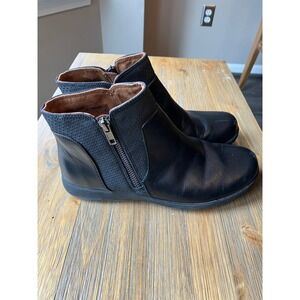 Rockport Tessie Zip Leather Ankle Bootie Womens‎ black size 7.5